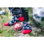 Ponožky unisex vianočné Lonka Elfi - červené-biele