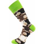 Ponožky společenské unisex Lonka Twidor Kravičky - černé-zelené