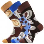 Ponožky unisex klasické Lonka Debox 3 páry Káva (modré, hnedé, tmavo hnedé)