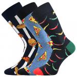 Ponožky unisex klasické Lonka Debox 3 páry Jídlo (modré, černé, zelené)