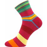 Ponožky letné dámske Boma Jana 32 Pruhy 3 páry (tmavo modré, červené, modré)