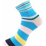Ponožky letné dámske Boma Jana 32 Pruhy 3 páry (tmavo modré, červené, modré)
