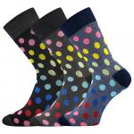 Ponožky tenké dámské Boma Ivana 60 Puntíky 3 páry (černé, šedé, modré)