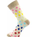Ponožky tenké dámské Boma Ivana 60 Puntíky 3 páry (bílé, béžové, šedé)