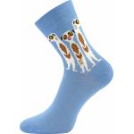 Ponožky letné dámske Boma Xantipa 68 Zvieratká 3 páry (navy, zelené, modré)