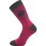 Ponožky vlnené unisex Voxx Alta set - tmavo ružové