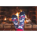 Ponožky slabé unisex Lonka Damerry Vianoce - modré-červené