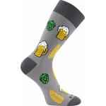 Ponožky vtipné pánske Voxx PiVoXX s plechovkou Pivo D - sivé-žlté