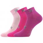 Ponožky dětské slabé Voxx Quendik 3 páry - růžové