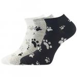 Ponožky krátke dámske Boma Piki 69 Labky 3 páry (čierne, biele, šedé)