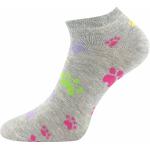 Ponožky krátké dámské Boma Piki 69 Tlapky Barevné 3 páry (černé, bílé, šedé)