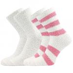 Ponožky dámske teplé Boma Svetlana 2 páry - biele-ružové