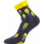 Ponožky unisex trendy Lonka Dorwin Žiarovky - navy-žlté