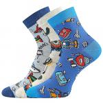 Ponožky dětské trendy Lonka Dedotik 3 páry (světle modré, modré, béžové)