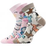 Ponožky dětské trendy Lonka Dedotik 3 páry (světle růžové, růžové, béžové)