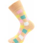 Ponožky unisex spací Boma Kocky - svetlo oranžové