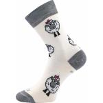 Ponožky unisex vlnené merino Voxx Vlnienka - biele-sivé