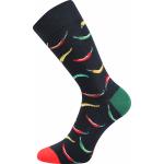 Ponožky pánské trendy Lonka Depate Papričky - černé