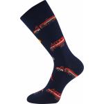 Ponožky pánske trendy Lonka Depate Hasiči - čierne-červené