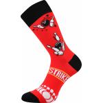 Ponožky unisex trendy Lonka Woodoo Bowling - červené