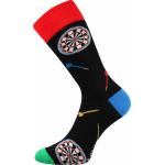 Ponožky unisex trendy Lonka Woodoo Šipky - černé-červené