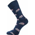 Ponožky unisex trendy Lonka Doble Sólo Kočky - šedé-modré