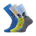 Ponožky unisex společenské Boma KR 111 3 páry (světle modré, modré, bílé)