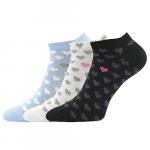 Ponožky dámské Boma Piki 79 3 páry Srdíčka(modré,bílé,černé)