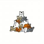 Odznak (pins) 12 mačiek 2,5 x 3 cm - farebný