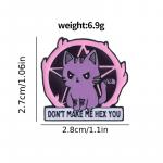 Odznak (pins) Kočka Satan 2,7 x 2,8 cm - fialový-černý