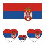 Sada 4 tetování vlajka Srbsko 6x6 cm 1 ks