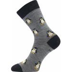 Ponožky dámské vlněné Voxx Sněženka - šedé-černé