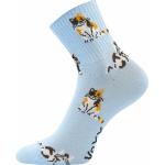 Ponožky dámske slabé Voxx Agapi Mačky - svetlo modré