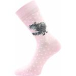 Ponožky dámske slabé Lonka Foxana Mačky - svetlo ružové