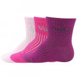 Ponožky kojenecké slabé Voxx Bambík 3 páry (růžové, tmavě růžové, fialové)