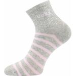 Ponožky dámske klasické Voxx Boxana Pruhy - svetlo sivé-ružové