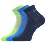 Ponožky detské športové Voxx Bobbik 3 páry (modré, zelené, tmavo modré)