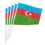 Vlajka Ázerbájdžán 14 x 21 cm na plastové tyčce