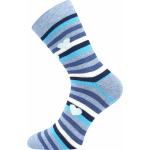 Ponožky dámské silné Boma Pruhana 2 2 páry (modré, růžové)