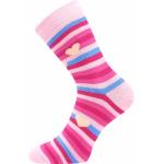 Ponožky dámské silné Boma Pruhana 2 2 páry (světle modré, růžové)
