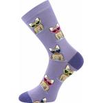 Ponožky dětské slabé Boma 057-21-43 15/XV 3 páry (bílé, fialové, tmavě červené)