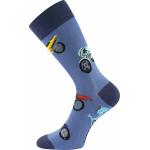 Ponožky pánské trendy Lonka Depate Motorky - modré-navy