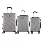 Súprava cestovných kufrov TUCCI Boschetti T-0278/3 ABS 33-91 L - strieborná