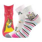 Ponožky dětské slabé Boma Kay3 páry (růžové, tmavě růžové, šedé)