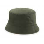 Oboustranný klobouček Beechfield - olivový-béžový