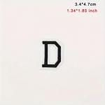 Nášivka nažehlovací písmeno D 4,7 cm - černá-bílá