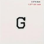 Nášivka nažehľovacie písmeno G 4,7 cm - čierna-biela
