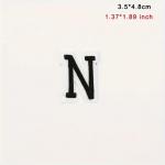 Nášivka nažehlovací písmeno N 4,7 cm - černá-bílá