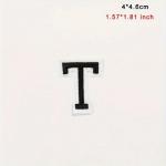 Nášivka nažehľovacie písmeno T 4,7 cm - čierna-biela