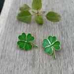 Odznak (pins) Írsky štvorlístok 2,5 x 2,5 cm - zelený